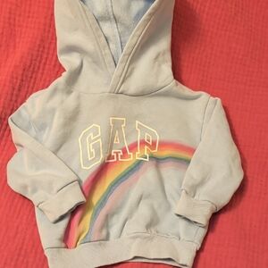 GAP Kids Light Blue Hoodie with Rainbow Print